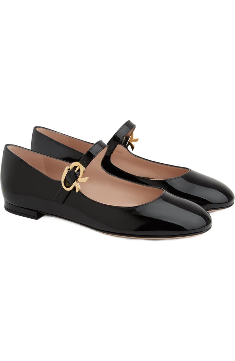Gianvito Rossi Mary Ribbon 05 Ballerina, Alternate, color, Black