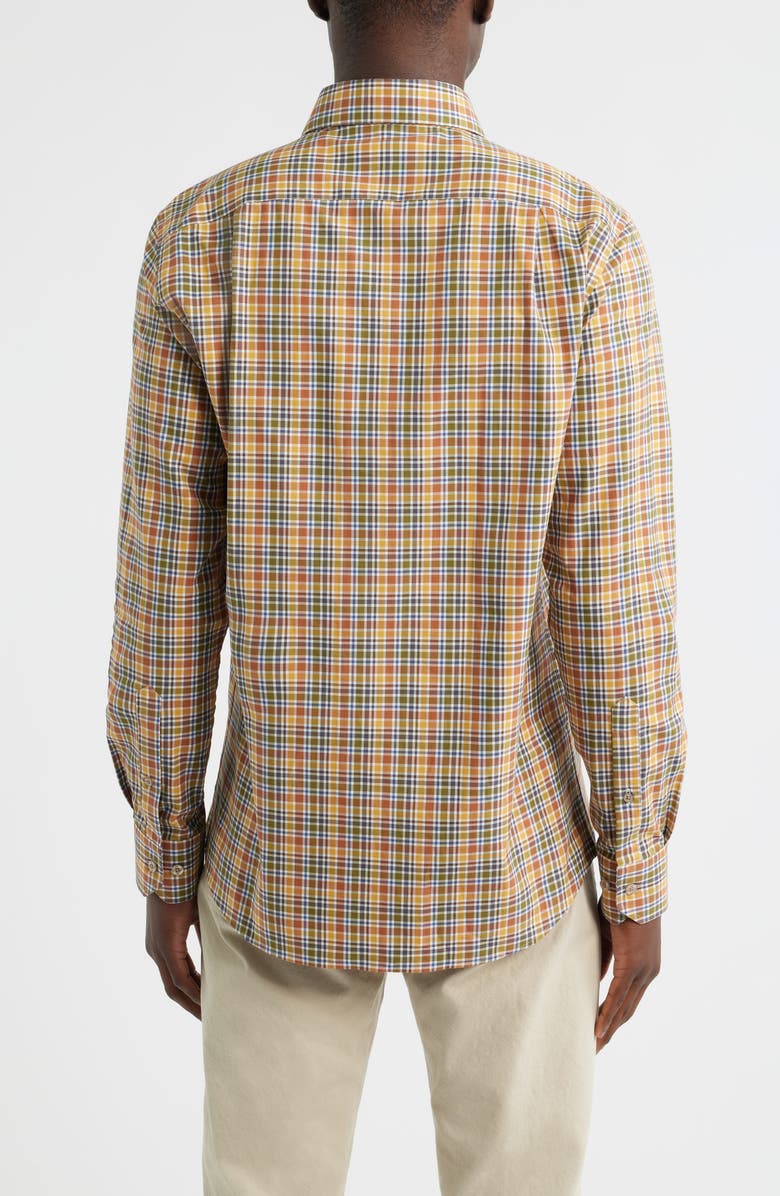 Scott Barber Canclini Regular Fit Plaid Cotton Button-Up Shirt, Alternate, color, Auburn