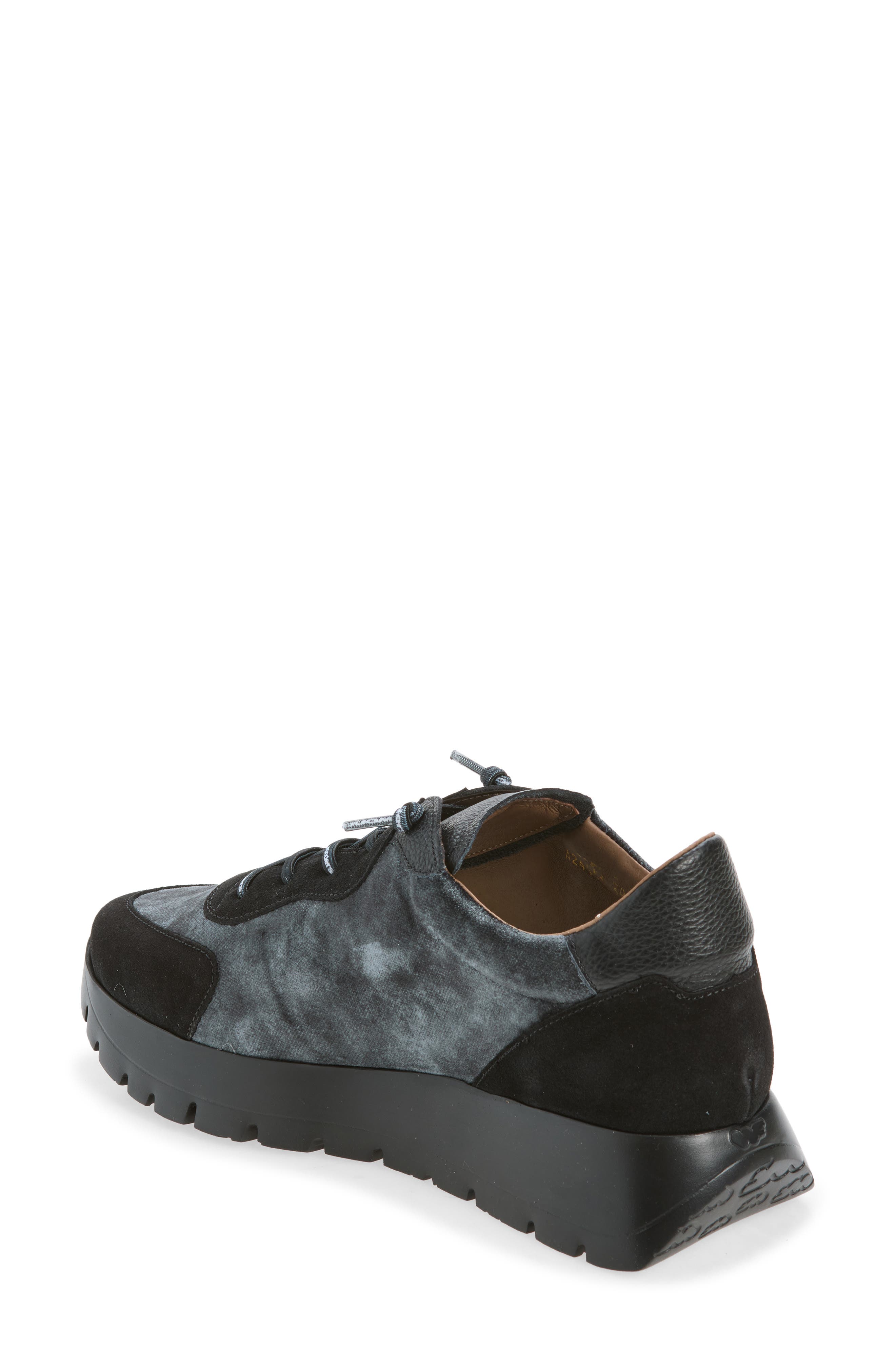 Velvet Platform Sneaker, Alternate, color, BLACK