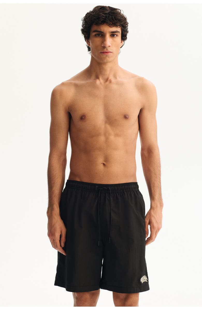 H&M Long Swim Shorts, Main, color, Black
