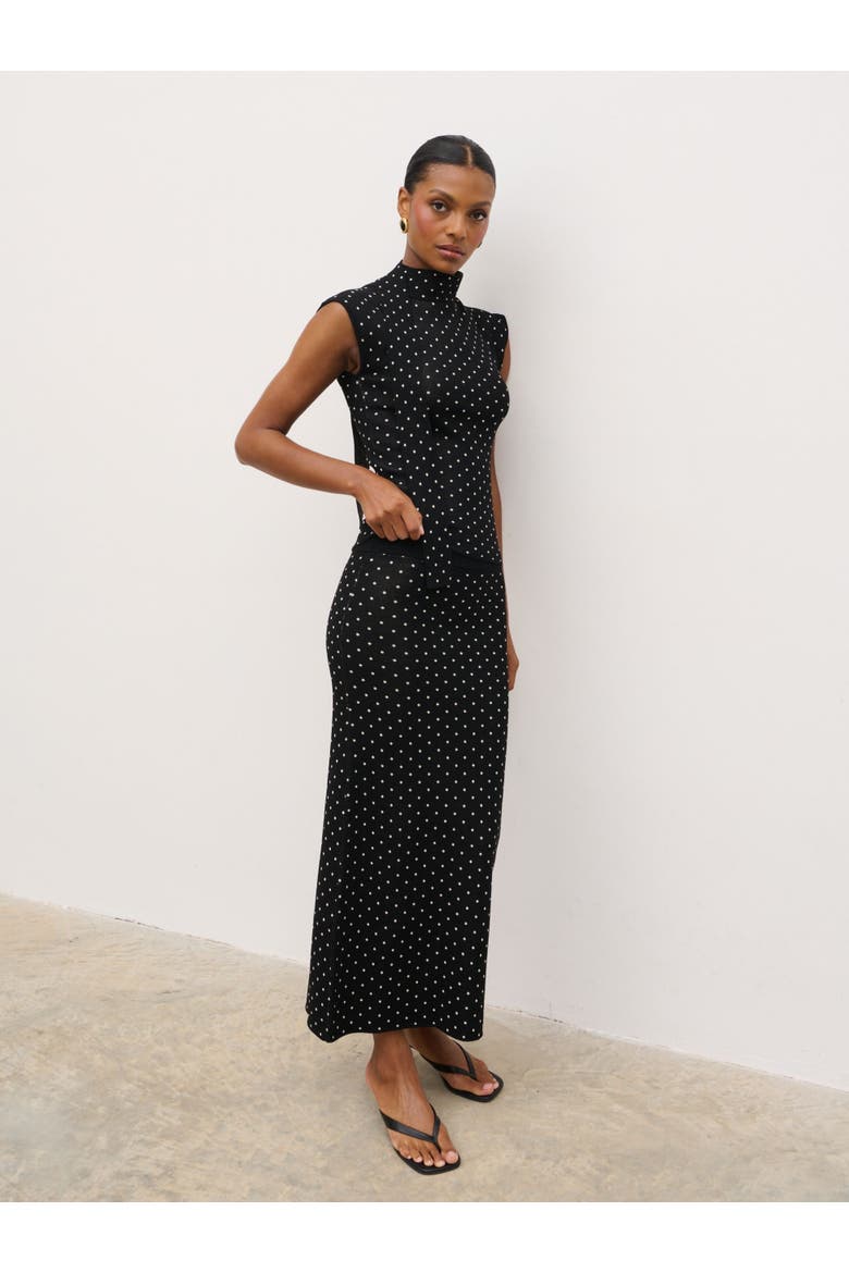 Bonnie Polka Dot High Neck Knit Top, Alternate, color, Black And Cream