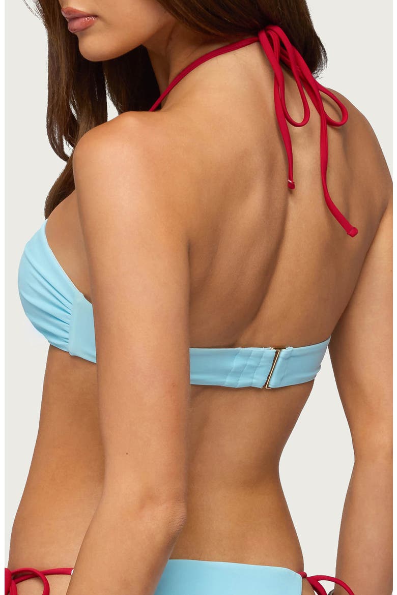 Leni Contrast Bandeau Bikini Top, Alternate, color, LIGHT-BLUE
