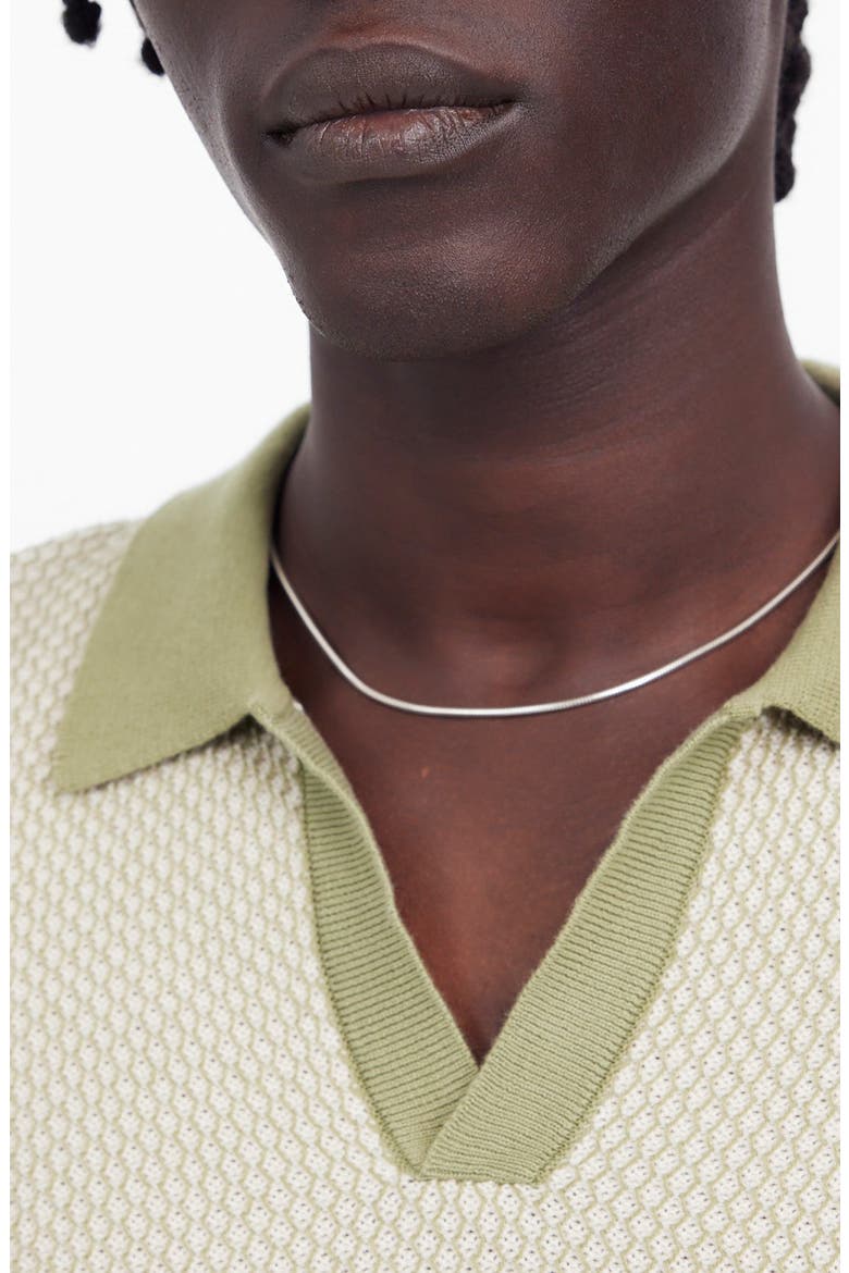 Honeycomb Stitch Johnny Collar Sweater Polo, Alternate, color, OLIVE