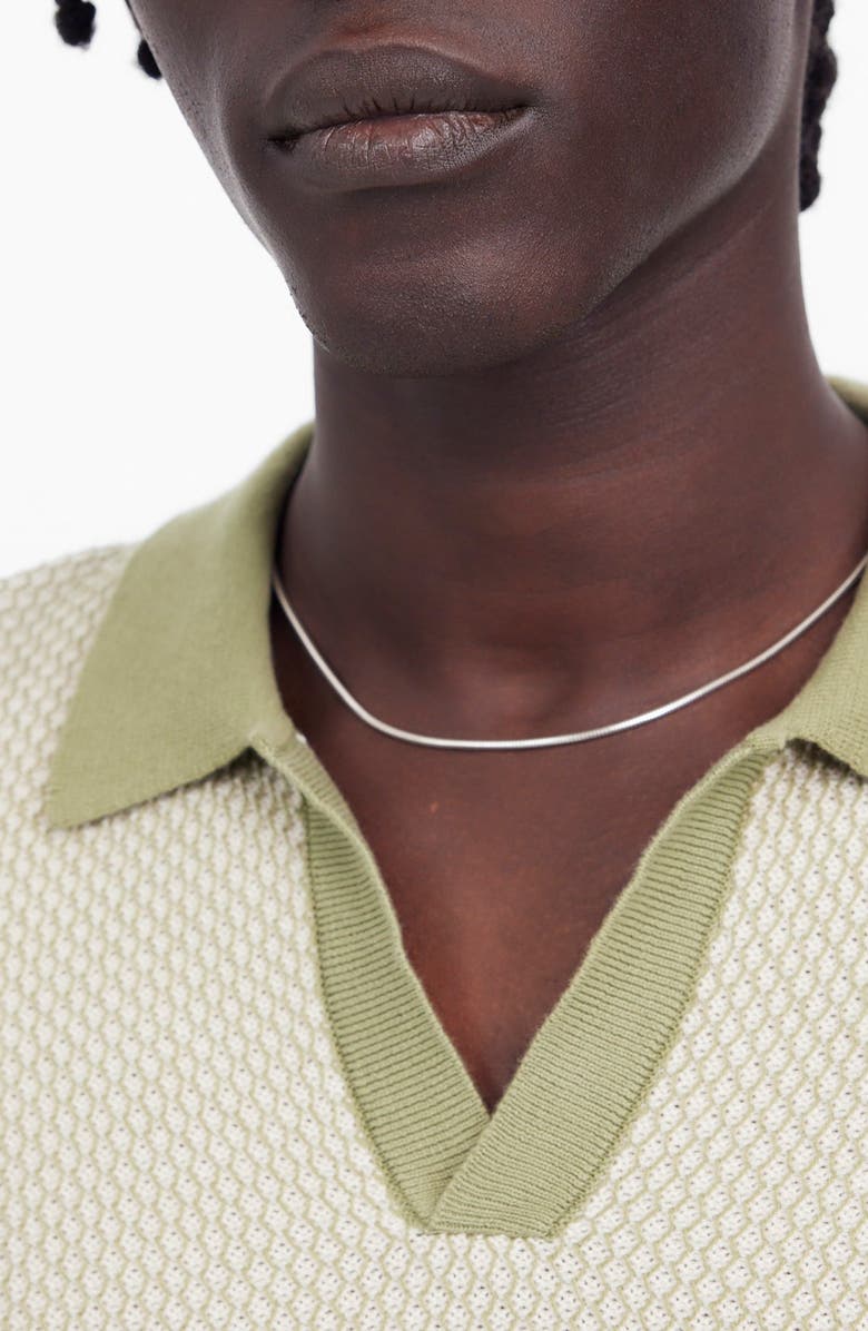 Madewell Honeycomb Stitch Johnny Collar Sweater Polo, Alternate, color, Olive