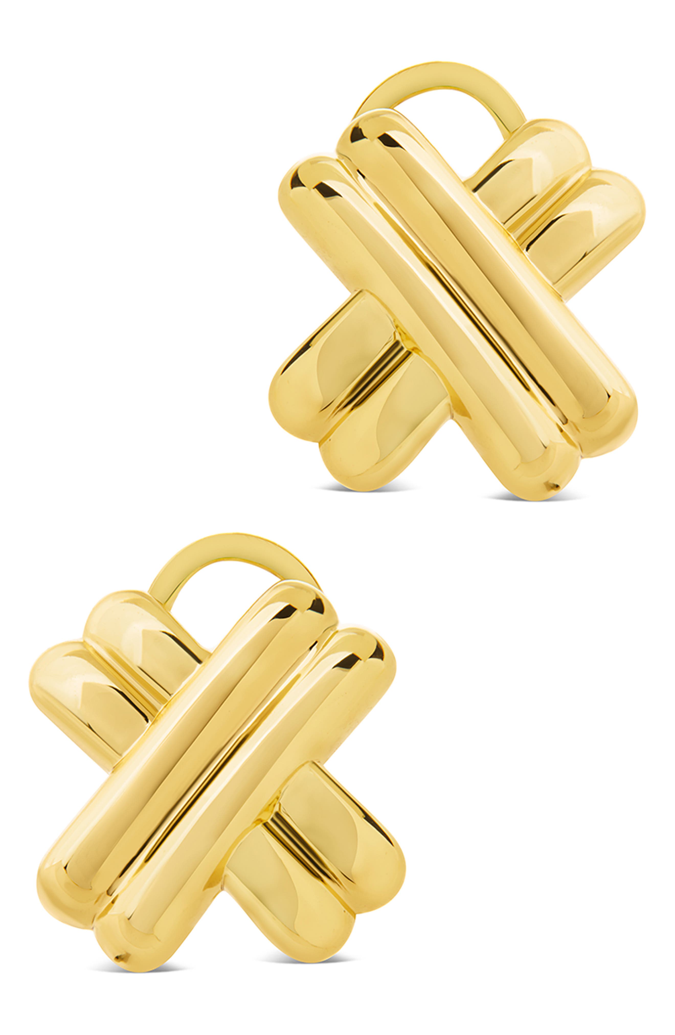 Sterling Forever Teata Double X Stud Earrings