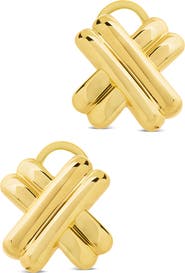 Sterling Forever Teata Double X Stud Earrings