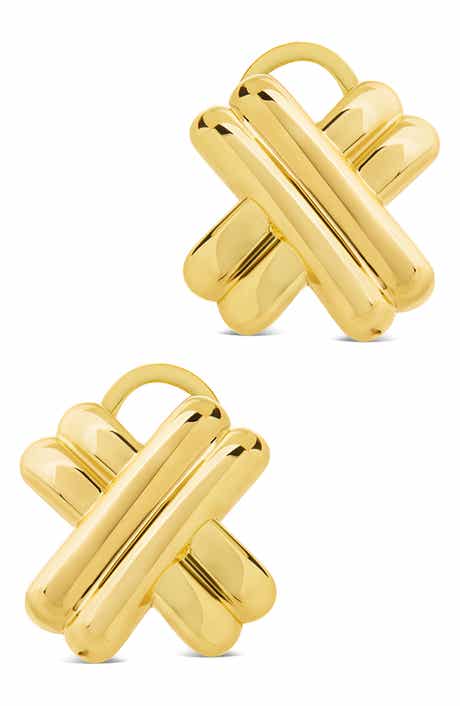 Sterling Forever Teata Double X Stud Earrings