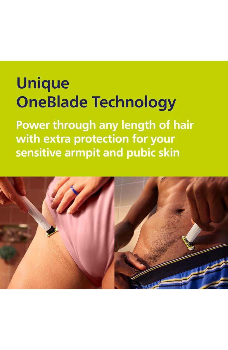 Philips Norelco OneBlade Intimate Pubic Groomer, SkinProtect Blade, Waterproof, Alternate, color, White