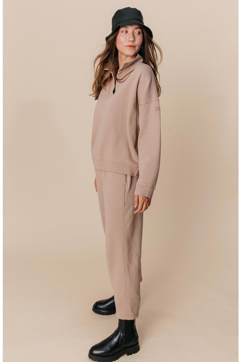 Organic Cotton Teddy Cropped Pant, Main, color, Fawn