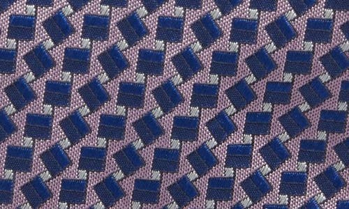 Canali Geometric Silk Jacquard Tie In Pink