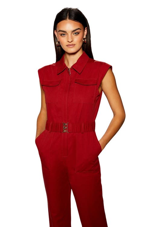 Warehouse Runway Utility Jumpsuit In Red
