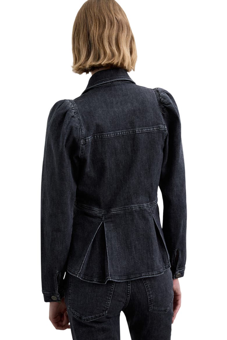 Puffed Sleeve Denim Shirt, Alternate, color, Darkgrey
