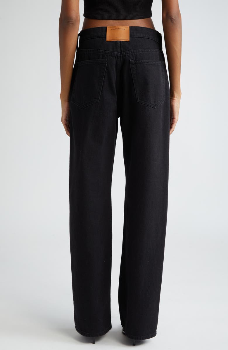 Alexander Wang EZ Slouch Cutout Logo Jeans, Alternate, color, 