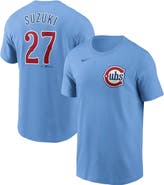 Nike Men's Nike Seiya Suzuki Baby Blue Chicago Cubs  Fuse Name & Number T-Shirt