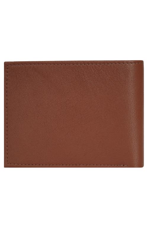 Champs Onyx Id Flap Leather Bifold Wallet In Brown