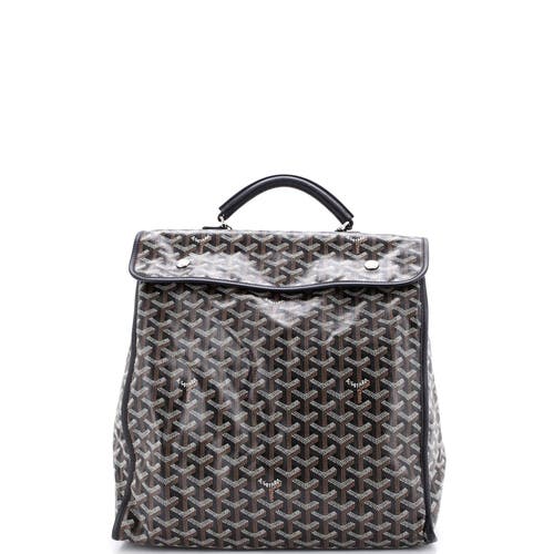 Pre-owned Goyard Goyard Saint Leger Briefcase Backpack Coated Canvas In Black