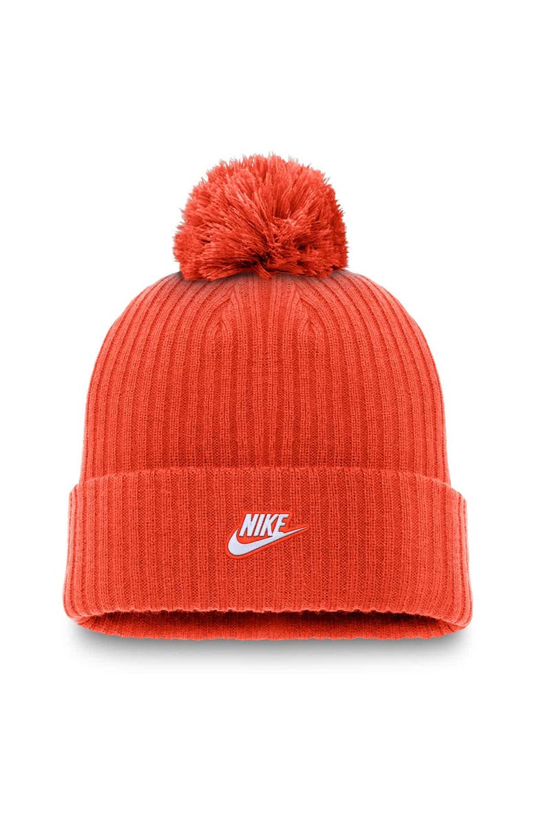 Nike Men's Nike Orange Houston Astros Cooperstown Collection Patch Cuffed Knit Hat with Pom, Alternate, color, Orange