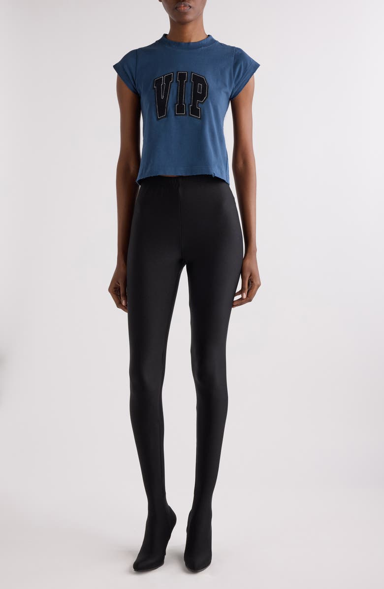 Balenciaga Shrunken Graphic T-Shirt, Main, color, 5002 Dark Blue