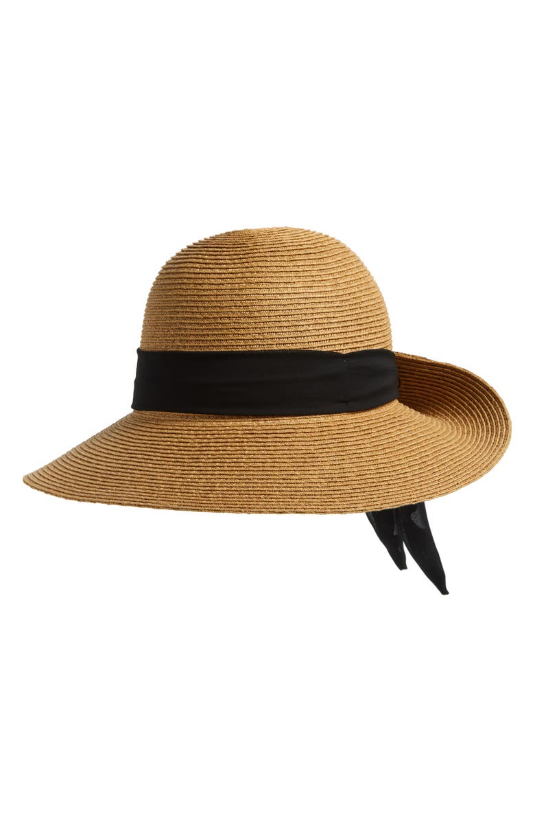 Nine West Flip Up Floppy Straw Hat, Main, color, 