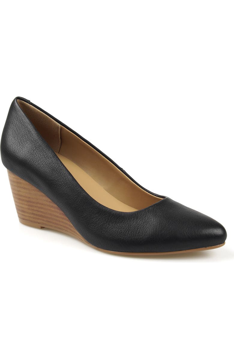 National Comfort Wedge Pump, Main, color, Black Leather