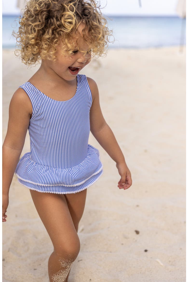 Parisan Summer Skirted One-Piece Swimsuit, Alternate, color, BLUE