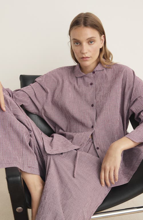 Mango Gingham Stretch Cotton Pajamas In Pink