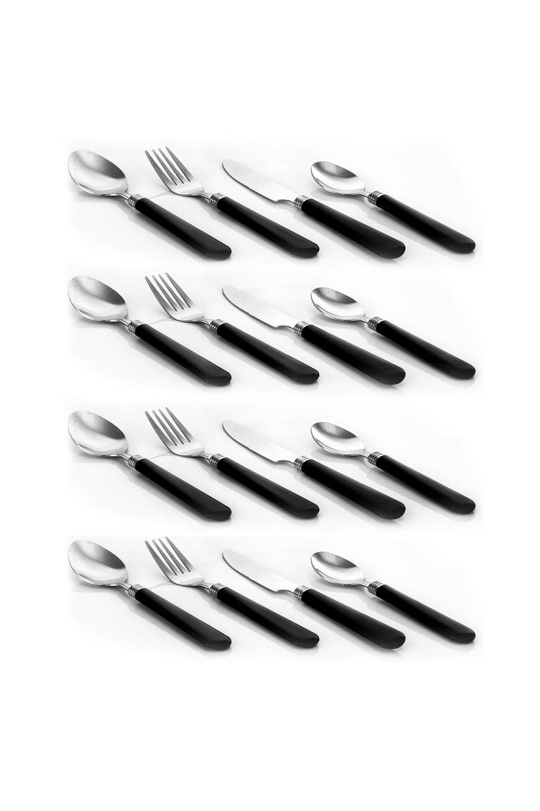 16 Piece Stainless Steel Flatware Set with Caddy, Alternate, color, Silver