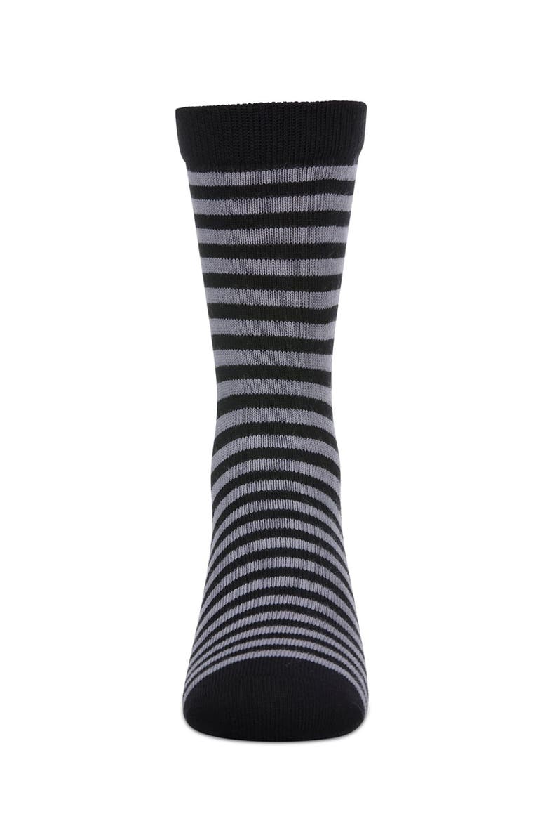 MeMoi Thin Stripe Crew Sock, Alternate, color, Black