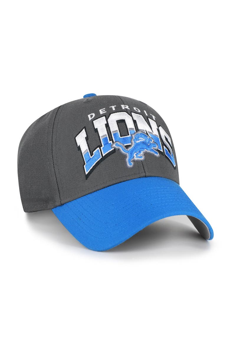 Men's '47 Charcoal Detroit Lions Split Block MVP Adjustable Hat, Alternate, color, Charcoal