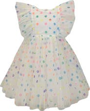 Lola + The Boys Rainbow Confetti Tulle Dress