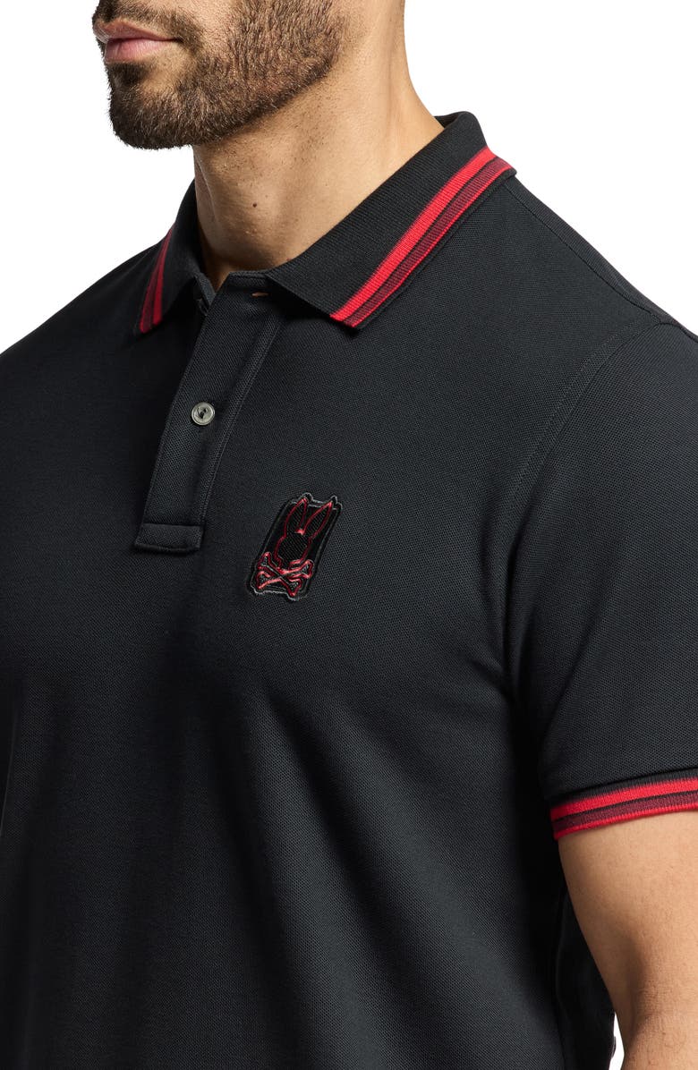 Psycho Bunny Pierce Tipped Piqué Polo, Alternate, color, 