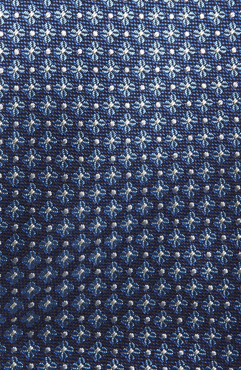 Canali Floral Silk Tie, Alternate, color, Bright Blue