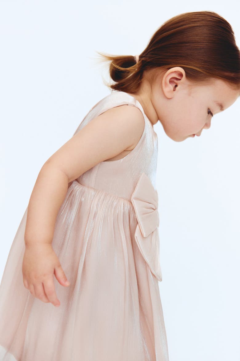 Bow-detail Organza Dress, Alternate, color, Light dusty pink