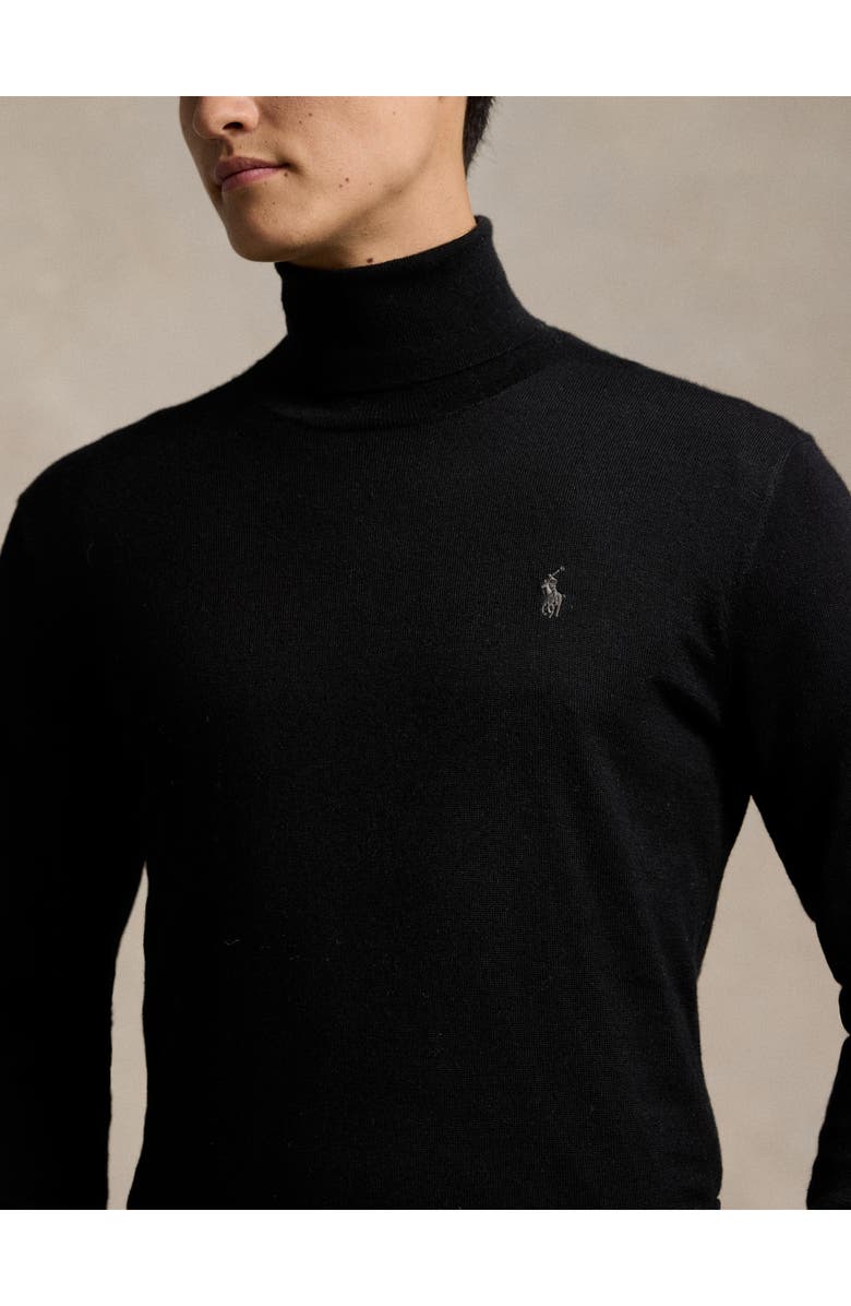 Polo Ralph Lauren Merino Wool Turtleneck Sweater, Alternate, color, Polo Black