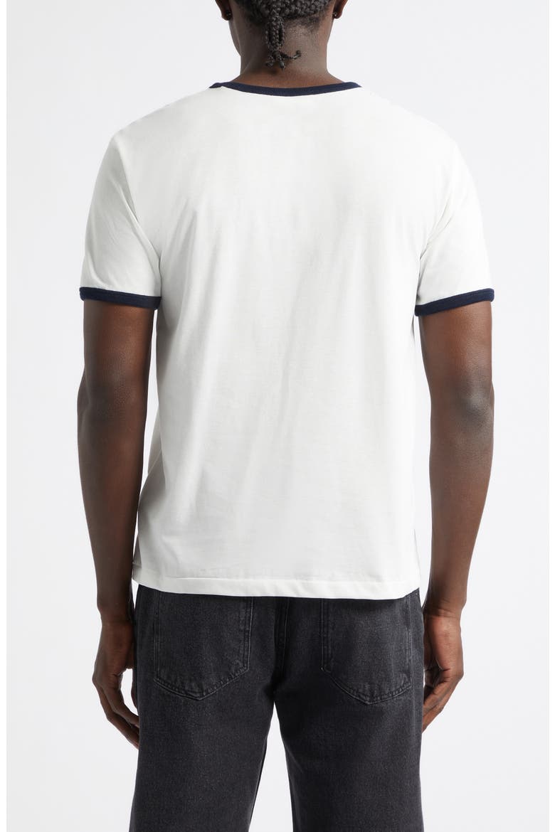 Flick Spark Inhale Cotton Ringer T-Shirt, Alternate, color, WHITE/ NAVY