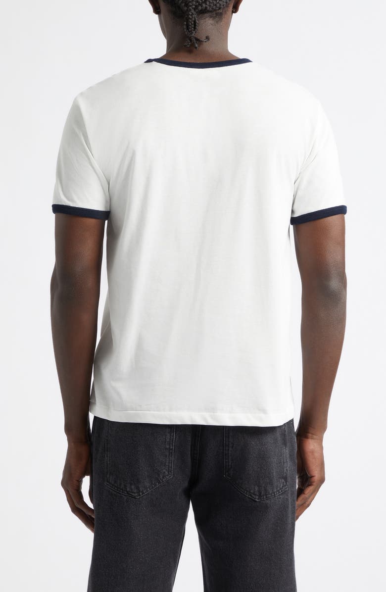 Second Layer Flick Spark Inhale Cotton Ringer T-Shirt, Alternate, color, White/ Navy