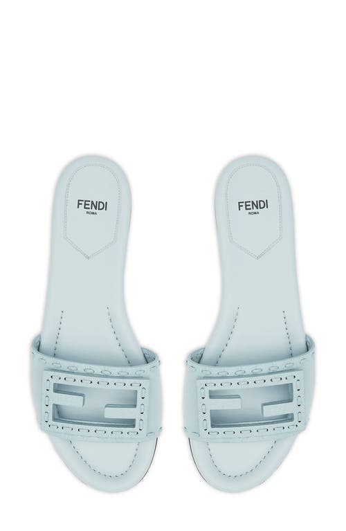 Shop Fendi Signature Slide Sandal In Light Blue