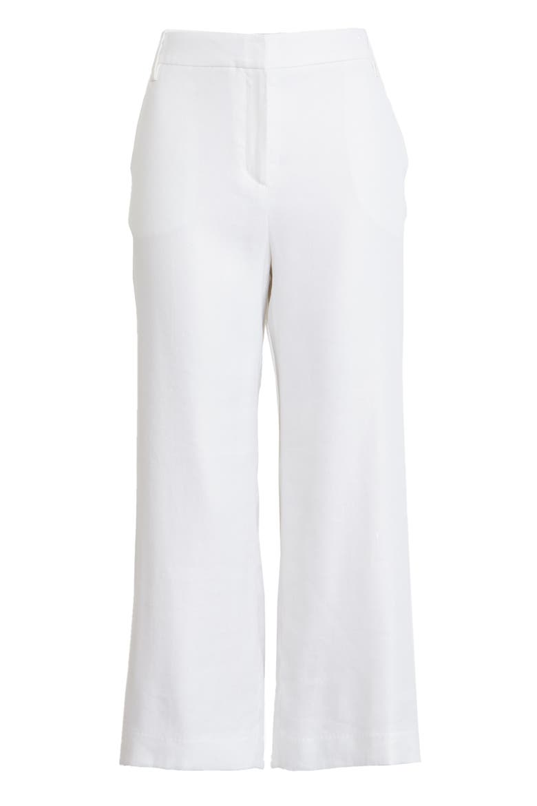 Crop Wide Leg Linen Blend Pants, Main, color, WHITE