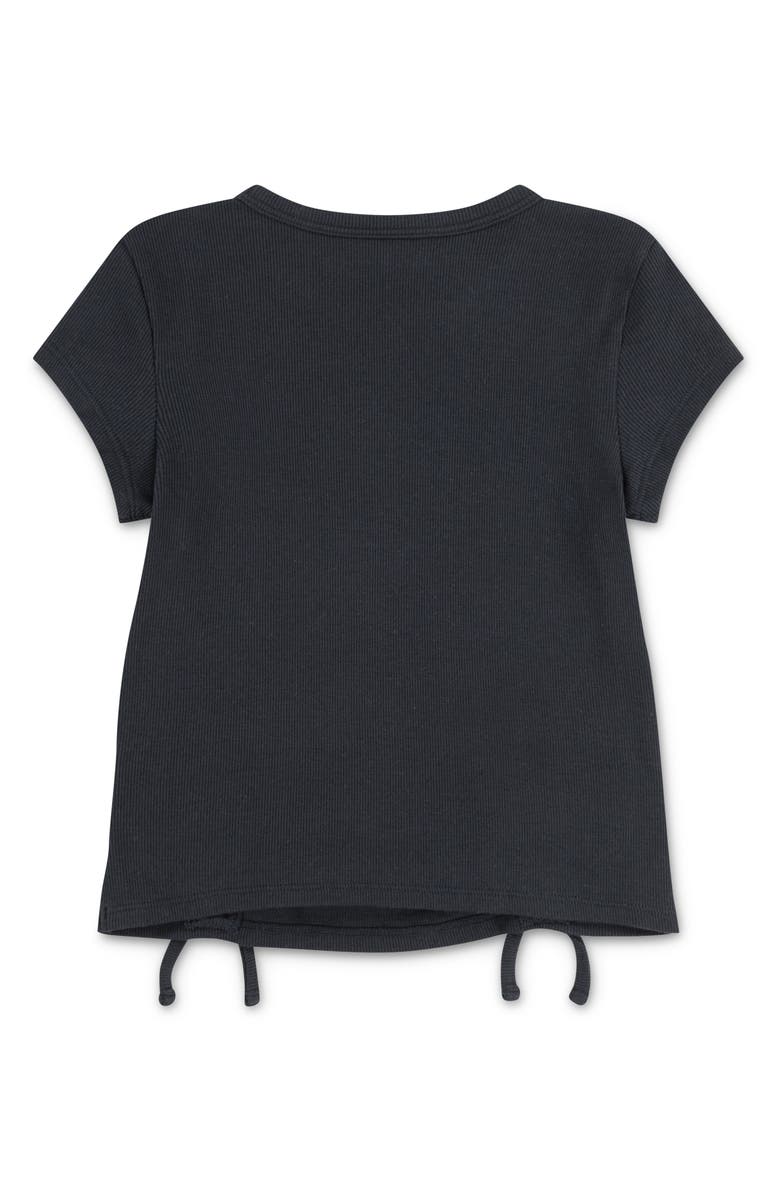 abercrombie kids Kids' Ruched Side Cotton Blend T-Shirt, Alternate, color, Anf Anthracite