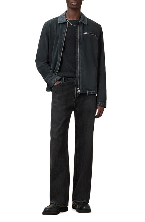 Allsaints Oversize Cotton & Wool Waffle Crewneck Sweater In Gray