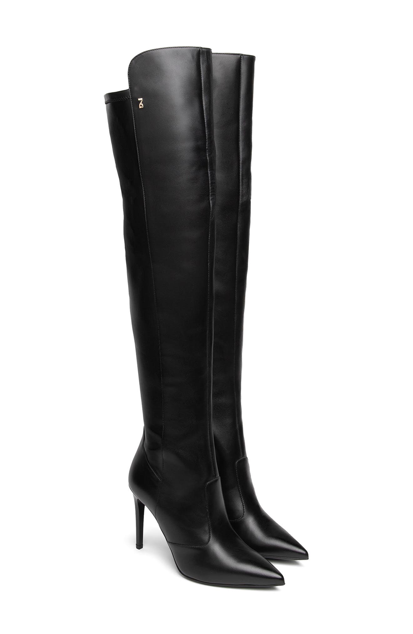 Over the Knee Stretch Boot, Main, color, BLACK