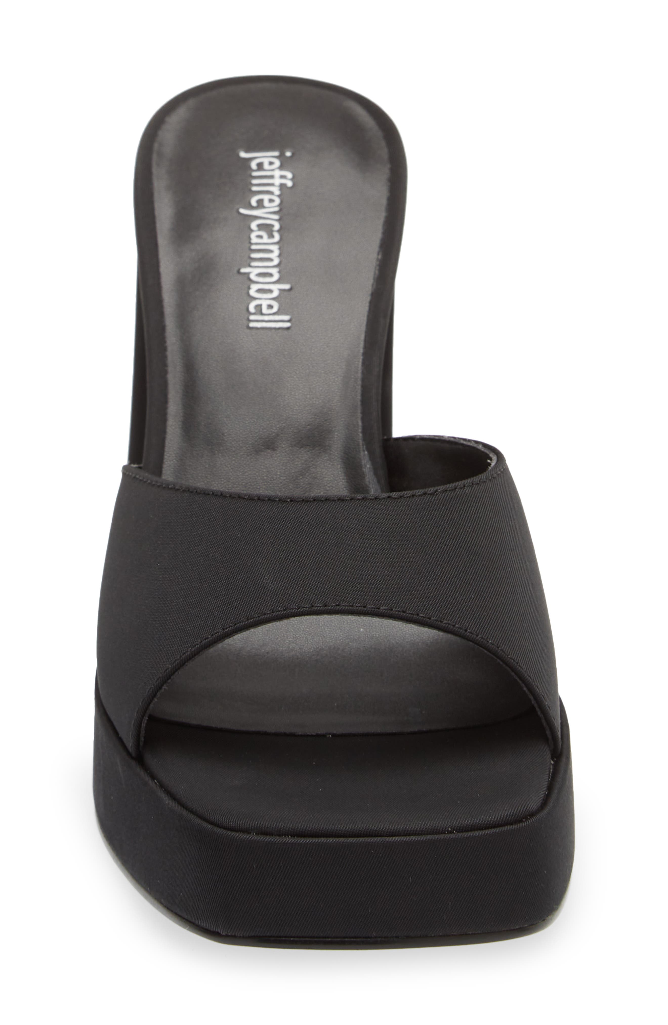 Jeffrey Campbell Ninety Platform Sandal, Alternate, color, Black Faille