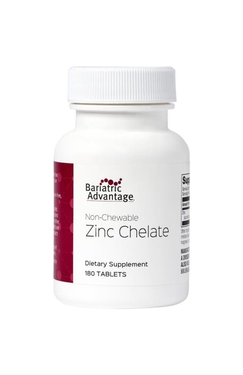 Non Chewable Zinc Chelate Supplement Tablets 20 mg 180 Count