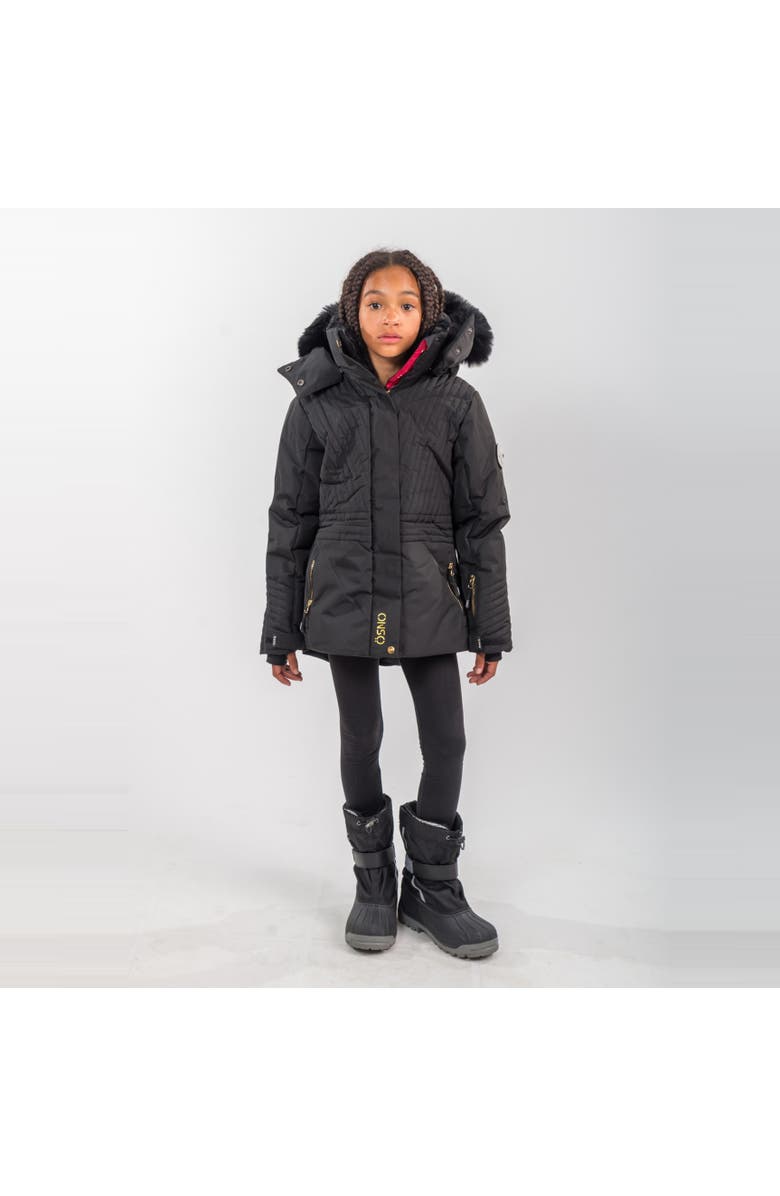 ÖSNO Vicky Luxury Snowsuit, Alternate, color, With Charcoal Black Fur
