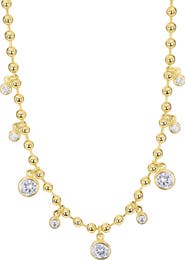 ATHRA LUXE CZ Station Beaded Necklace