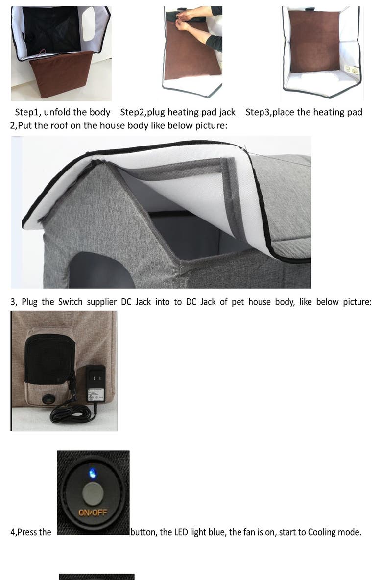 PET LIFE "Hush Puppy" Electronic Heating and Cooling Smart Collapsible Pet House - Small, Alternate, color,