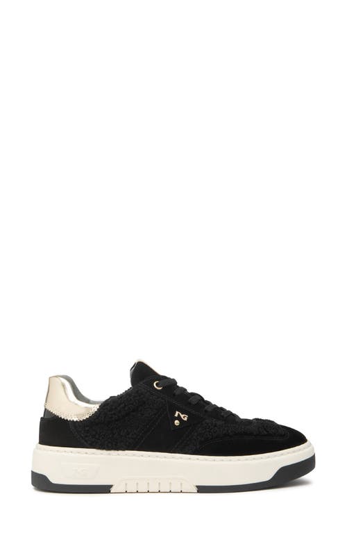 Nerogiardini Retro Faux Shearling Sneaker In Black