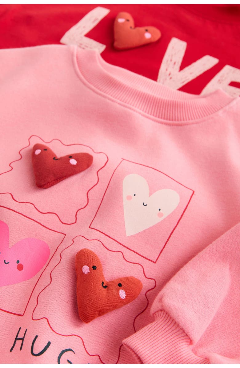 NEXT Kids' Assorted 4-Pack T-Shirt, Sweatshirt & Pants Set, Alternate, color, Multi Pink