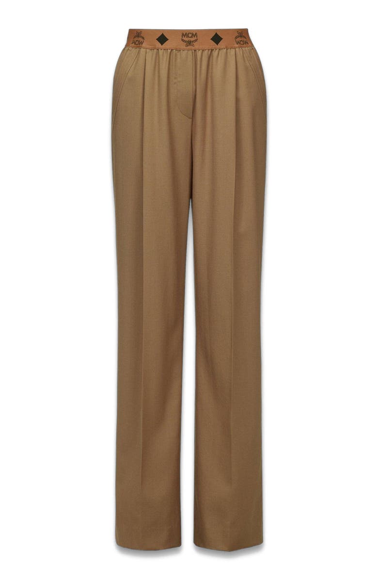 MCM Monogram Pants in Wool Twill, Alternate, color, Light Brown