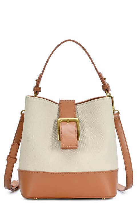 Canvas Buckle Bucket Bag
